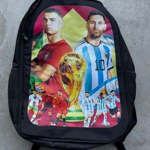 Messi Renaldo themed backpack